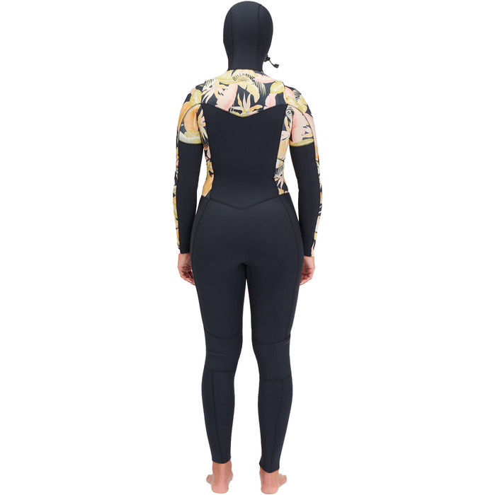 2022 Billabong Womens Salty Dayz 4/3mm Chest Zip Hooded Wetsuit F44F11 - Jungle night